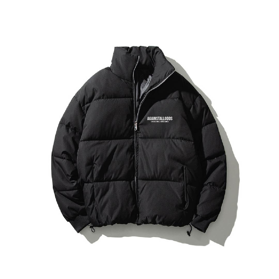 Reflective sleeve logo puffy on sale jacket