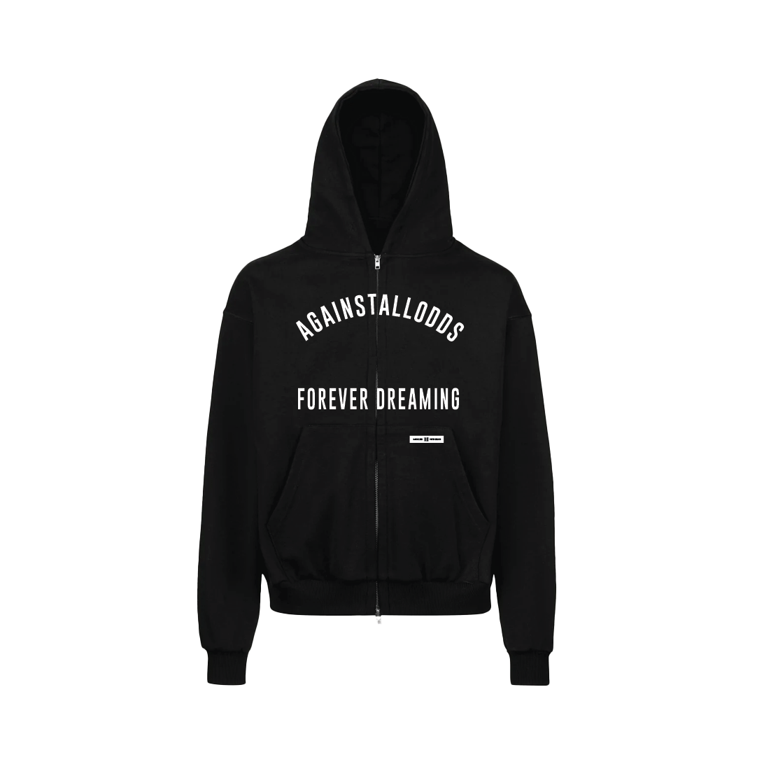 BLACK DOUBLE ZIP LUXURY HOODIE