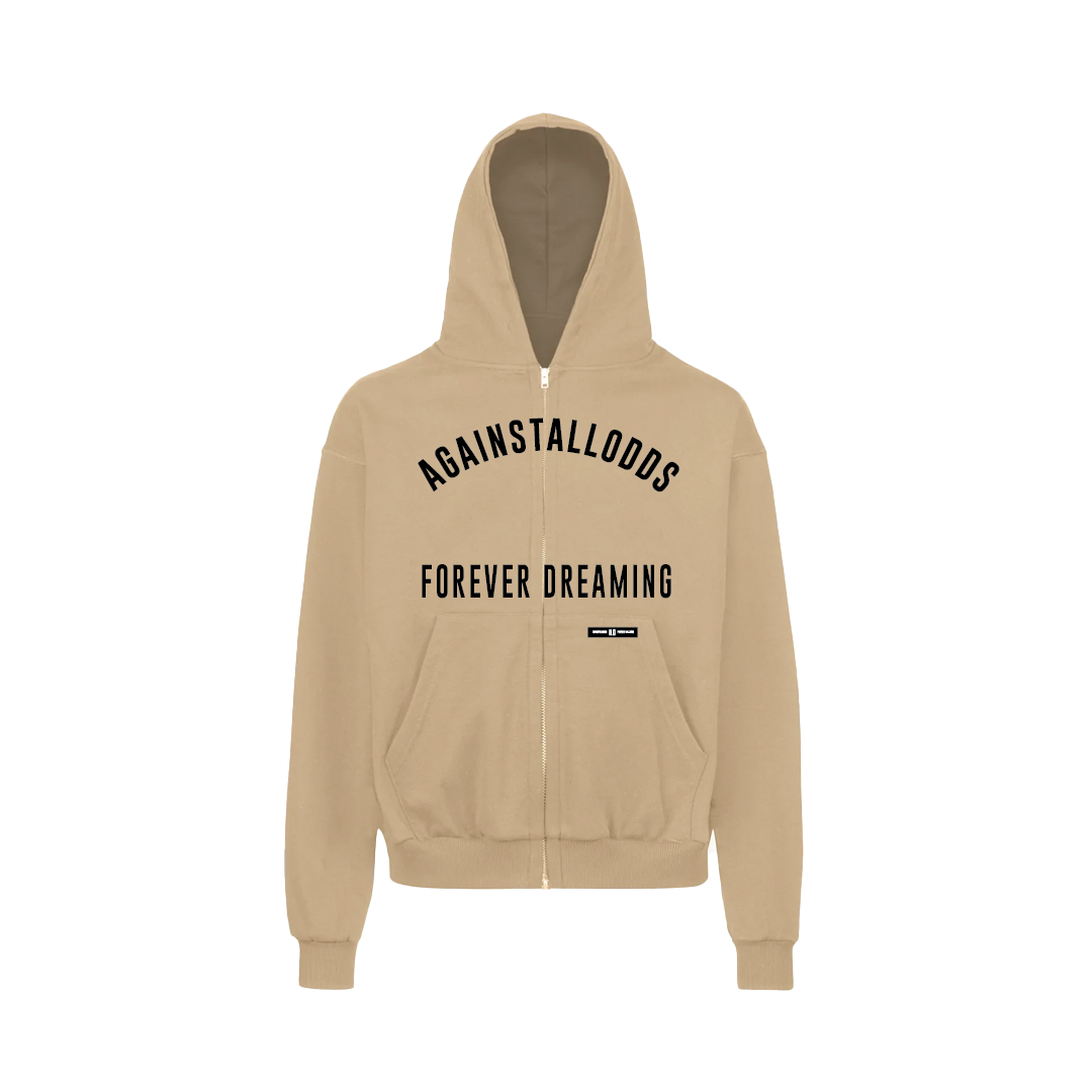 COFFEE DOUBLE ZIP LUXURY HOODIE